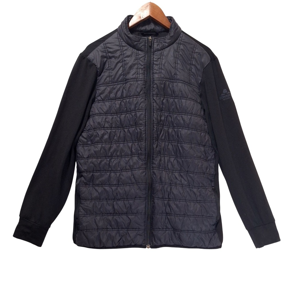 Straight Down‎ Patton Jacket Sz M Golf Quilted Puffer Full Zip Black Conagra